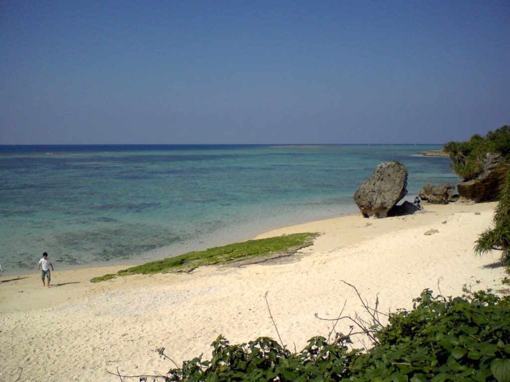 海洋博公園のビーチ（亀の浜）