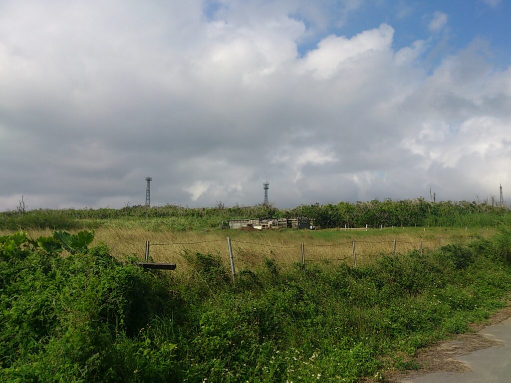 西表島の草原とあばら屋