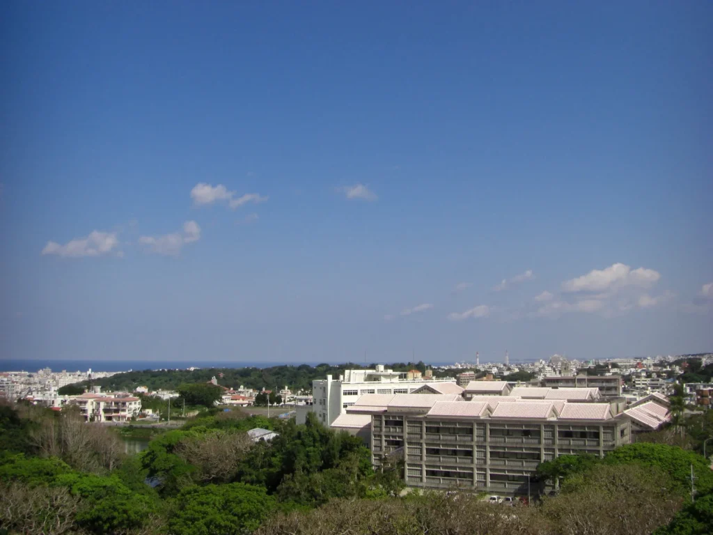 首里城は高台にあるので、那覇市を一望できるスポットでもある。